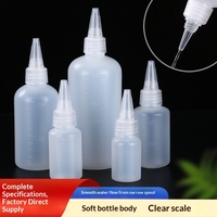Bouteille souple à bec verseur en plastique, ronde, multi-tailles 20-200 ml, pour miel, sauce soja, assaisonnement, encre, peinture, liquide, compte-gouttes gradué
