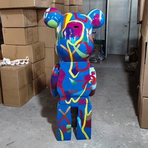 Adorno de piso de oso fluido pintado a mano, decoración del hogar, adorno de ladrillo, bloque de Anime, decoraciones de oso, ollas de dinero - Product Image 6