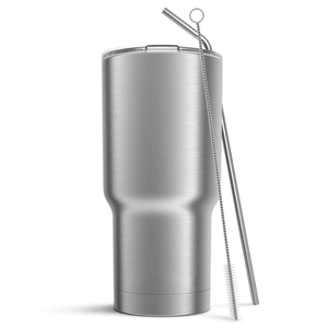 Vacuum Insulation Travel Mug Clear Lid Coffee <strong>Cup</strong> Straw <strong>for</strong> Office <strong>Works</strong> Tumbler 30 oz Double Wall Stainless Steel Thermos <strong>Cup</strong> - Product Image 1