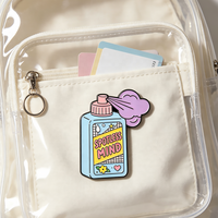 Nouvel Arrivage : Pin's en émail souple mignon, motif bouteille de détergent, coloré, personnalisé, en métal, pour la vente en gros