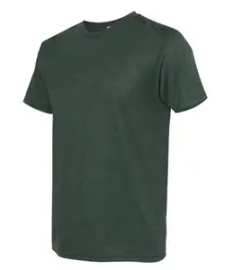 Hotselling Print Soft Basic Round Neck Heather Color Graphic 50% Polyester 25% Cotton Tri 25% Rayon Blend t shirts for men