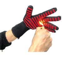 Guantes personalizables de cinco dedos para barbacoa Gel de sílice ignífugo resistente para fiestas al aire libre Logo incluido