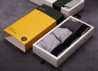 Boîte de papier cadeau avec couvercle et tiroir de base avec logo personnalisé au prix de gros pour l'emballage de sous-vêtements chaussettes