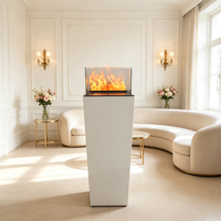 Cheminée électrique verticale à vapeur d'eau, télécommande intelligente française, commande tactile manuelle, flamme LED monocolore, certifiée CE, vente en gros OEM