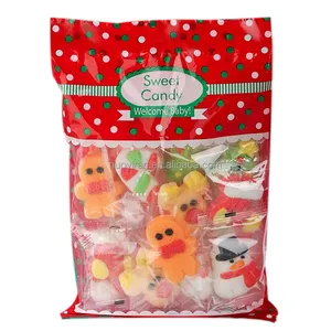 Customized Christmas packaging style 15g halal delicious children's snacks candy cartoon mixed marshmallows