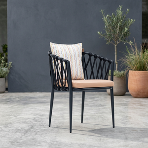 Black Aluminum Frame <b>Rocking</b> Garden <b>Chair</b> with Cushioned Seat-Outdoor Patio Furniture - Product Image 3