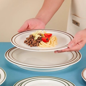 Simple <b>melamine</b> round Western-style dinner <b>plate</b>, commercial serving <b>plate</b>, shallow <b>plate</b>, flat <b>plate</b>, Western-style steak - Product Image 2
