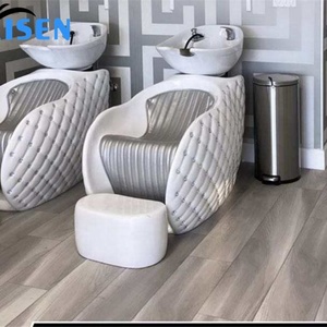 Offre Spéciale : Ensemble de Mobilier de Salon de Coiffure et Barbier – Fauteuil de Lavage Réglable Blanc Diamant avec Évier Intégré - Product Image 3
