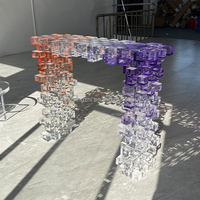 Table console en acrylique, table d'appoint en acrylique, design artistique personnalisé, mobilier d'intérieur de luxe, villa, entrée, couloir