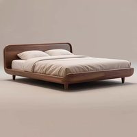 Lit double en bois massif, noyer noir d'Amérique du Nord, nouveau style chinois, moderne, simple, haut de gamme, luxe léger, style Song, personnalisable