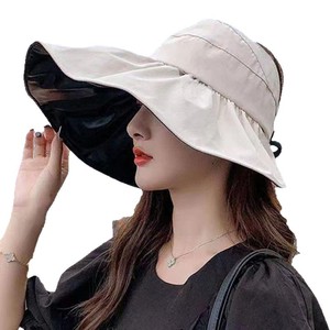 Bucket <b>Hat</b> Sun Protection UV Protection Wide Brim Foldable For Women Outdoor Beach Wear Solid Color Black Off White <b>Khaki</b> - Product Image 4