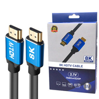 Câble Qiulink 8K HD 2.1 plaqué or, boîtier bleu métallique, testé à 100 % pour TV, ordinateur portable, boîte de jeu, projecteur