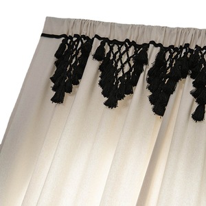 Tinta unita cotone lino tenda decorativa papà triangolo nappa Semi-ombreggiatura divisorio per camera da letto soggiorno Bay tenda - Product Image 5