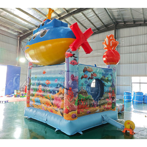 Château gonflable commercial KARRY Kids Moon Blue Underwater World Theme en PVC pour 5 à 10 passagers en vente - Product Image 5