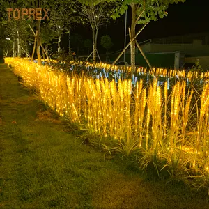 Chất Lượng Cao Ngoài Trời Nhân Tạo Lúa Mì Đèn LED Ánh Sáng Đứng Ấm Trắng Vàng Phát Ra Màu Sắc Làm Bằng Nhựa Vườn Plaza