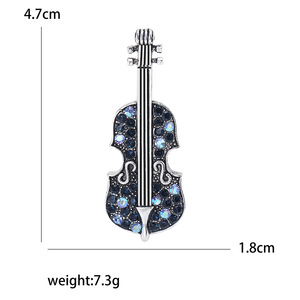 Broches Violon en Émail et Strass de Luxe pour Femme, Bijoux Fantaisie Élégants, Épingles de Vêtement, Badges d'Équipement Musical, Cadeaux pour Amies - Product Image 5