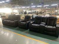 Sillón Reclinable Inteligente con Respaldo Alto, Sillón Eléctrico Azul Okin, Sillón Reclinable Moderno, Nuevo Diseño de Sofá Reclinable