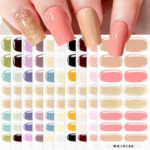 16 autocollants semi-durcis pour ongles, adhésifs, couverture complète, autocollants en gel pour ongles, pas besoin de lampe UV, pose <span class=keywords><strong>d</strong></span>'ongles, manucure - Product Image 5