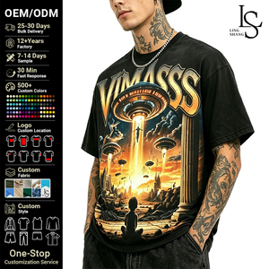 Camiseta Oversize de Algodón con Hombros Caídos, Tejido Suave y Cómodo, Corte Relajado, Estilo Urbano Diario - Product Image 1