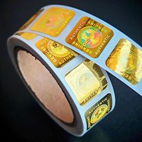 Étiquettes autocollantes holographiques laser recyclables écologiques du fabricant, rouleaux d'étiquettes de sécurité anti-contrefaçon pour emballage