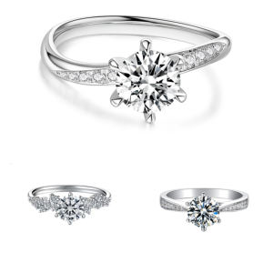 Paxima cincin pertunangan wanita, perhiasan kustom gigi bersertifikat Lab-tumbuh berlian cincin pertunangan - Product Image 2