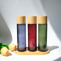 Emballages cosmétiques en bambou, flacon en verre pour essence liquide de 120 ml avec bouchon à vis en bambou