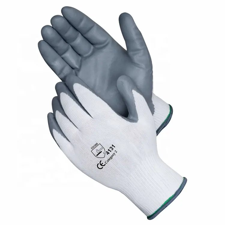 Линьи защитные перчатки, бесшовные трикотажные перчатки с нитриловым покрытием, 13 г