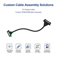 Câble d'assemblage Icape 51 broches LVDS, pas de 0,5 mm, 100 micro-coaxiaux, gaine PVC, 5,4 Gbit/s, interface d'affichage TV