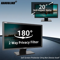 Filtre de confidentialité personnalisé OEM disponible, protection des yeux, réutilisable, anti-reflets, anti-espionnage, anti-lumière bleue, film PET pour moniteurs PC 20 pouces 16:9