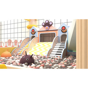 नॉटी कैसल सॉफ्ट प्ले उपकरण टॉडलर बच्चों के लिए पियानो स्लाइड बॉल पूल के साथ बच्चों के लिए छोटे इनडोर खेल का मैदान - Product Image 1