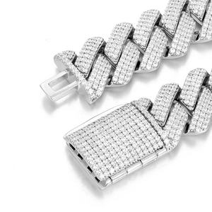 マイアミファッションジュエリーキューバネックレスアイスアウトヒップホップジュエリーネックレスメンズAAACzプロングイタリアシルバージュエリーマン - Product Image 5