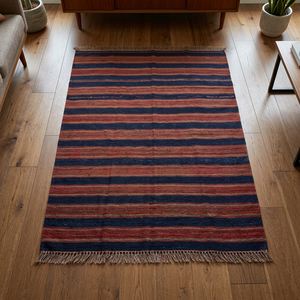 Tapis Kilim authentique Sanandaj vintage fait main, unique en son genre, multicolore, en laine et coton naturels, 3'8 x 2'2 - Product Image 2