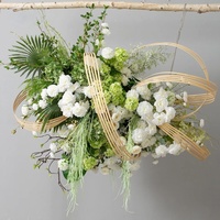 Composition florale suspendue personnalisée en soie artificielle, orchidée blanche et guirlande verte, pour décoration de plafond, mariage et événements