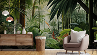 Papier Peint Vinyle Soie Moderne Personnalisable Effet Forêt Tropicale, Autocollant, Imperméable, Anti-Moisissure, Écologique pour Appartement et Hôpital