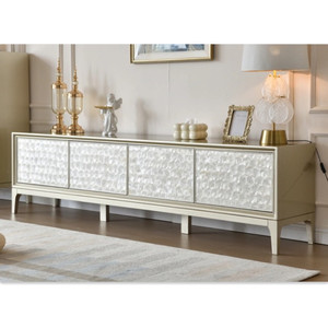 French Living Room TV <b>Cabinet</b> Gold Minimalist Art Shell Decoration <b>Small</b> Apartment European Wooden <b>Cabinet</b> - Product Image 1