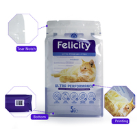 Sachet personnalisé en Mylar à fond plat, découpé sur mesure, avec fermeture éclair, pour emballage d'aliments pour animaux de compagnie, scellé sur huit côtés
