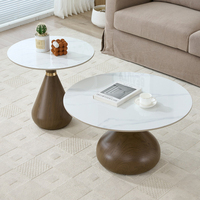 Table basse ronde dorée, style nordique, en marbre et bois moderne, de luxe, pour salon, table d'appoint de canapé et de thé