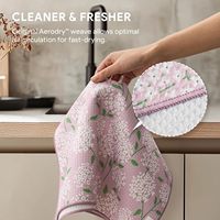 Serviettes de cuisine à imprimé floral multicolore, motif marguerite et hortensia, serviettes douces et absorbantes pour la cuisine et la salle de bain, logo personnalisé