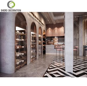 Aménagement intérieur de boulangerie haut de gamme, mobilier de boulangerie sur mesure, comptoir de bar en marbre de luxe pour la décoration de boulangerie. - Product Image 2