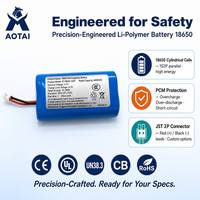 Paket Baterai Li-Polymer Kustom Pabrik 18650 3.7V 4400mAh 1S2P Isi Ulang dengan Konektor JST untuk Kamera Keamanan, Power Bank LED