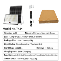 Projecteur LED solaire IP67 étanche pour extérieur, télécommande, angle de faisceau réglable, 320C 6000K/2700K, éclairage d'entrepôt