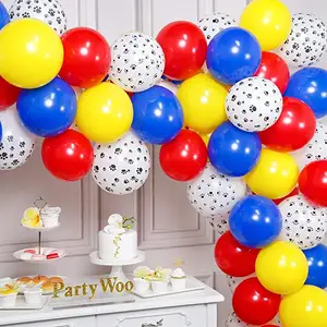 पार्टी जन्मदिन नीले, लाल पीले गुब्बारे माला सजावट गुब्बारे सेट