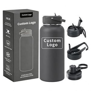 Bouteille d'eau isotherme en acier inoxydable à double paroi de 32 oz avec couvercle à paille et logo, idéale pour le sport – Nouveauté en gros - Product Image 3