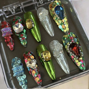 เล็บปลอมแบบกดติด Lunalail ABS ลายเฟรนช์แมนิคิวร์ พร้อมกาว ใช้ซ้ำได้ รูปทรงอัลมอนด์ยาว สำหรับนิ้วมือ 10 ชิ้น - Product Image 3