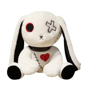 Nieuwe Halloween Reborn Bunny Pluche Speelgoed Voor Kind Cadeau Harige Dier Eng Konijn Gevulde Plushie Poppen Zwart Peluche Conejo