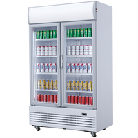 Ventes directes d'usine Commercial 2 porte en verre réfrigérateur vitrine supermarché affichage bouteille boisson refroidisseur réfrigérateur