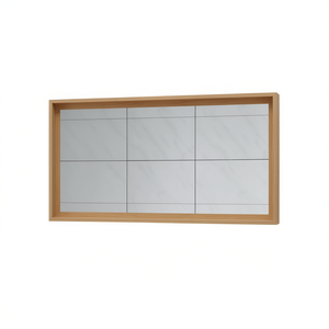 Bathroom <b>Mirror</b> 35.4x17.7 In Engineered Wood Frame High Gloss White <b>Rectangular</b> Wall Hanging Minimalist Design - Product Image 1
