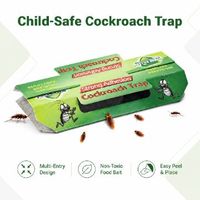 Piège à cafards non toxique et sans danger pour les enfants avec colle forte, 4 entrées 360° °   Attrape-insectes jetable pour la maison, la cuisine et les familles avec des animaux domestiques