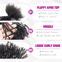 Locs Ricci Fini da 8 Pollici 0,2 cm Naturali #   Estensioni Dreadlocks Bionde Fatte a Mano per Saloni e Vendita all'Ingrosso
