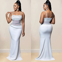Robes de soirée sexy en strass pour femmes, style européen et américain, avec diamants, pour fêtes et événements